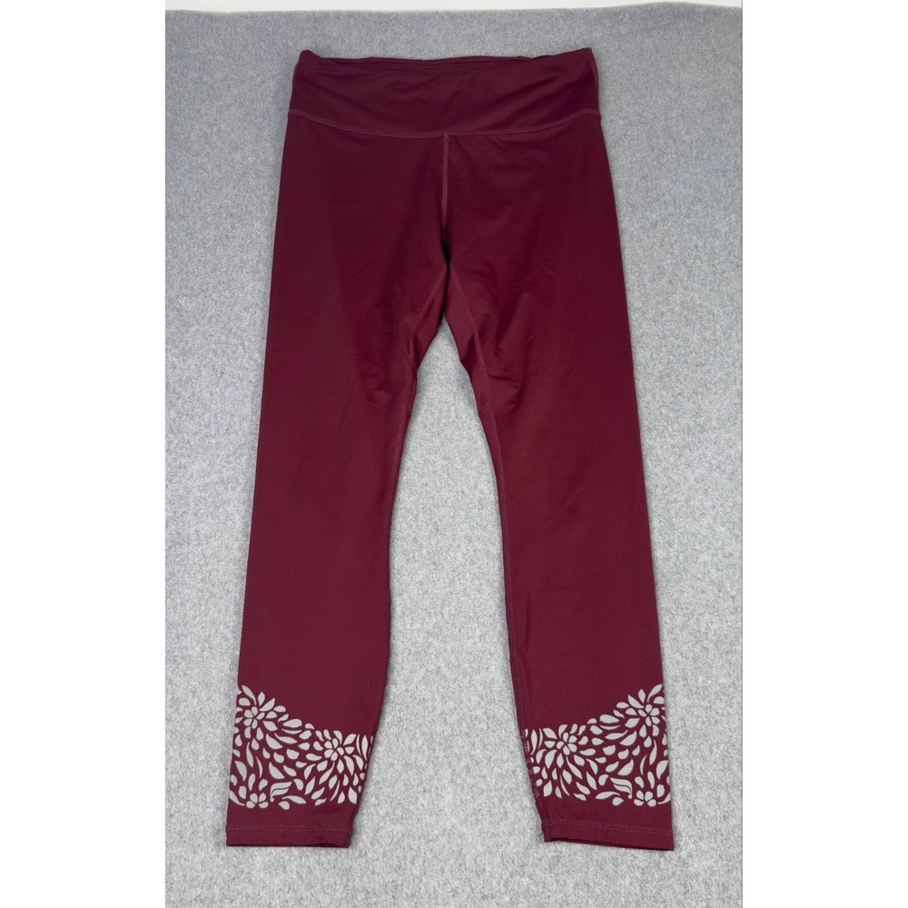 Fabletics‎ Mid Rise Reflective Powerlite 7/8 Leggings Women's Size Medium Red